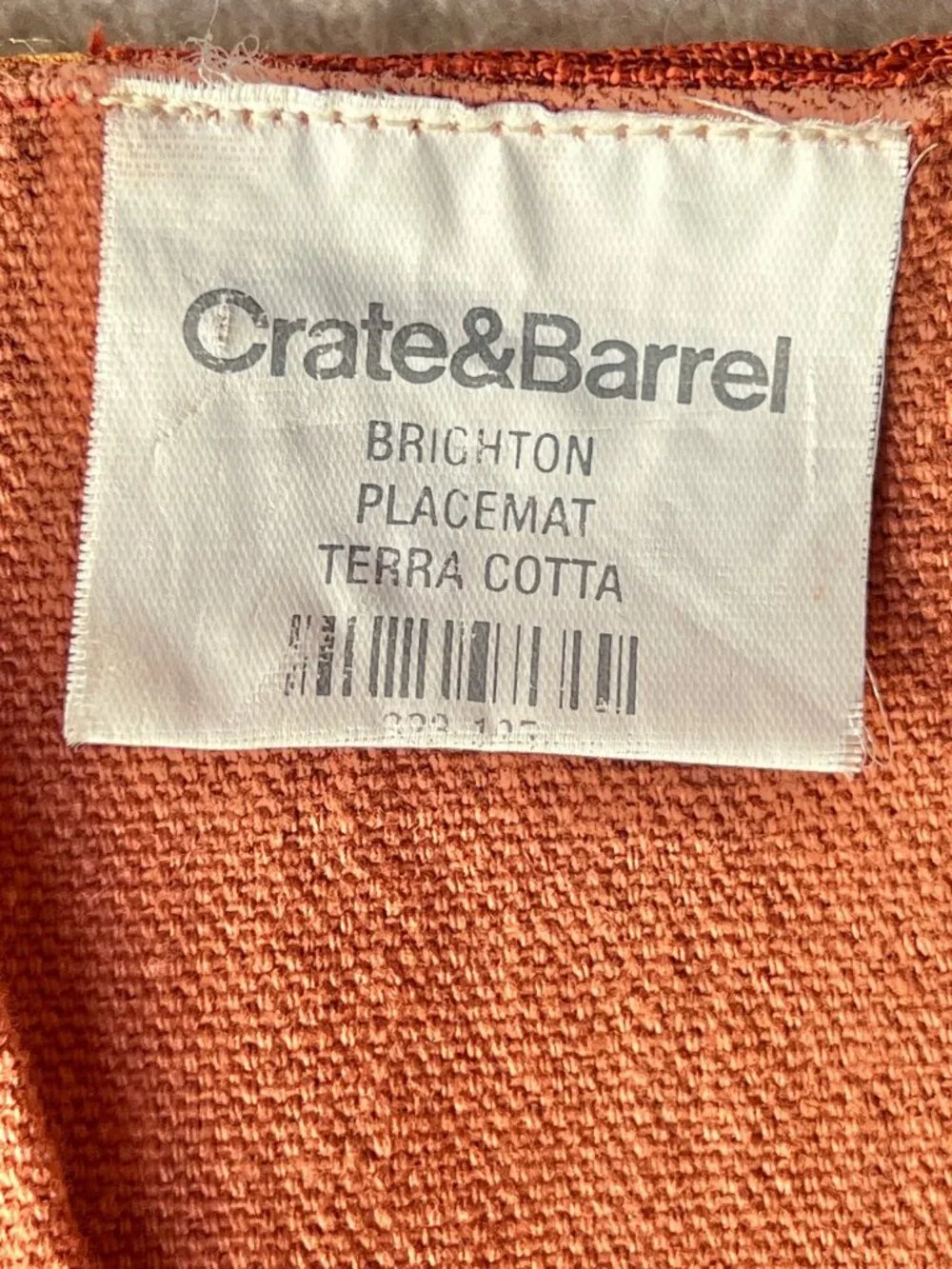 Crate & Barrel Brighton Placemats Copper & Terracotta Polyester Silk Set of Four